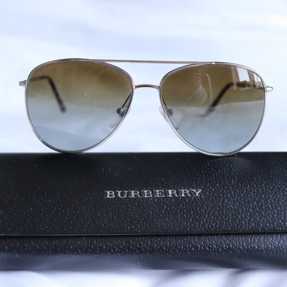 Burberry Aviators - Burberry Plaid Arms - Brown